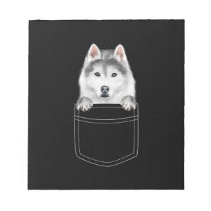 Sibirischer Husky-Hund in Pocket Funny Dog Lover Notizblock