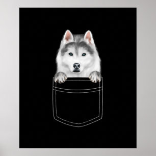Sibirischer Husky-Hund in Pocket  Funny Dog Lover  Poster