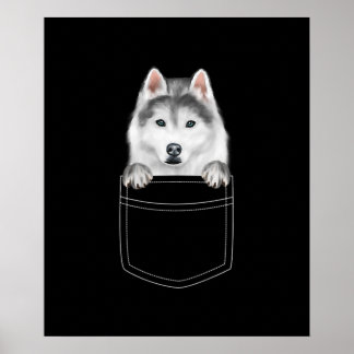 Sibirischer Husky-Hund in Pocket |Funny Dog Lover Poster