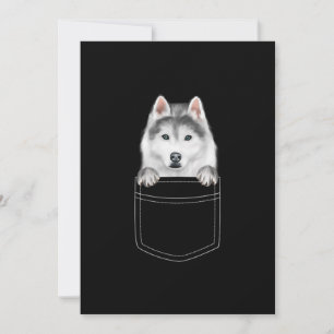 Sibirischer Husky-Hund in Pocket Funny Dog Lover Save The Date