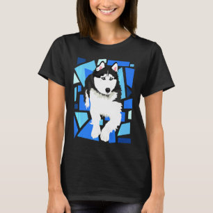 Sibirischer Husky-Hund mit blauen Augen T-Shirt