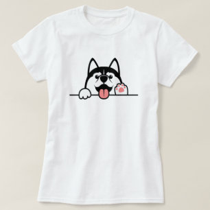 Sibirischer Husky-Hund, Niedliche Pflaster über d T-Shirt