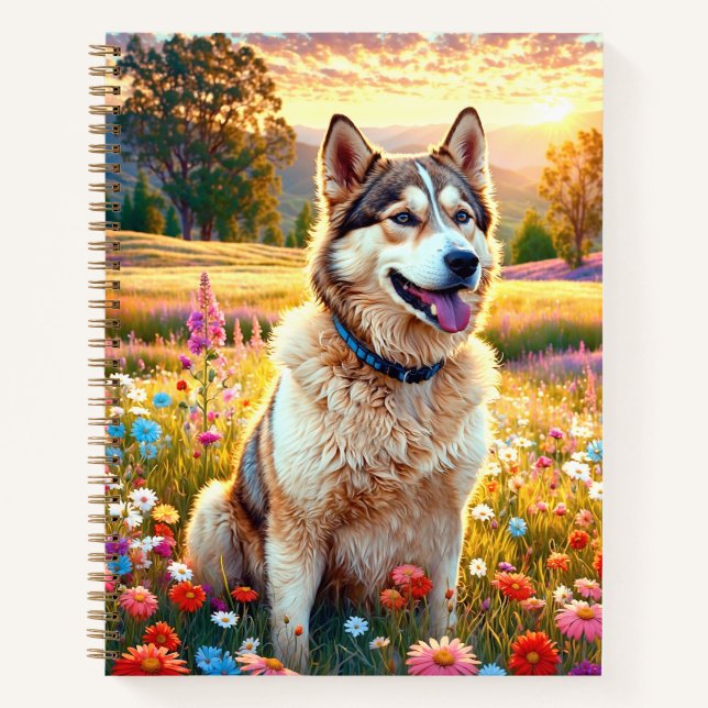 Sibirischer Husky Hund   Notizbuch (Vorderseite)