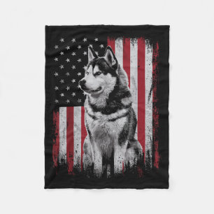 Sibirischer Husky Hund Vater Mutter Amerika 4. Jul Fleecedecke