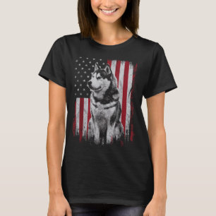Sibirischer Husky Hund Vater Mutter Amerika 4. Jul T-Shirt