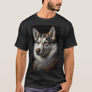 Sibirischer Husky-Hund Vintage-Porträt 46 T-Shirt
