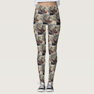 Sibirischer Husky Hund Weihnachtsfestlich Leggings