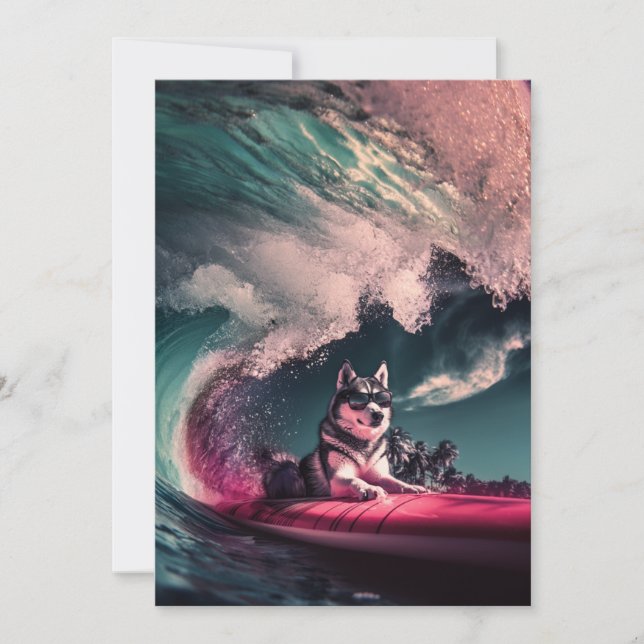 Sibirischer Husky-Hunde-Tage Sommergrusskarten Dankeskarte (Vorderseite)