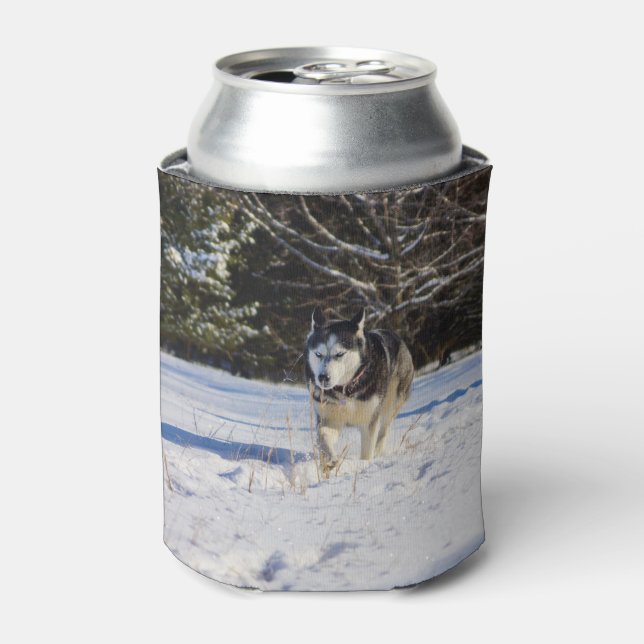 Sibirischer Husky im Schnee Dosenkühler (Kanne Vorderseite)