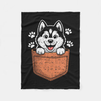 Sibirischer Husky in Ihrem Vorderen Cket Fleecedecke