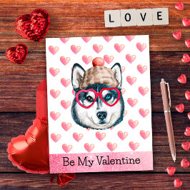 Sibirischer Husky ist mein Valentiner Hund Feiertagspostkarte