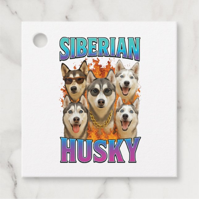 Sibirischer Husky-Kopie Geschenkanhänger (Vorderseite)