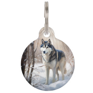 Sibirischer Husky Lass es schneien Weihnachten Haustiermarke