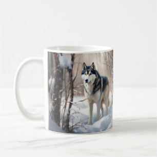 Sibirischer Husky Lass es schneien Weihnachten Kaffeetasse