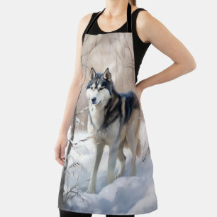 Sibirischer Husky Lass es schneien Weihnachten Schürze