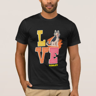 Sibirischer Husky liebt niedliche Farbe T-Shirt