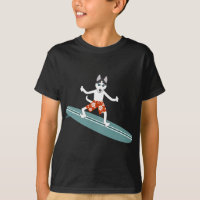 Sibirischer Husky Longboard Surfer