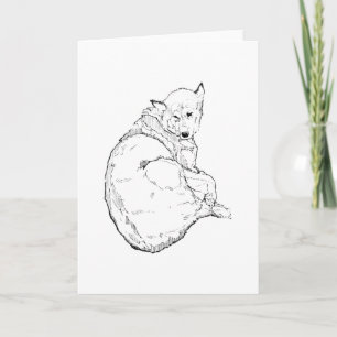 Sibirischer Husky, minimalistisches Hundebild Dankeskarte