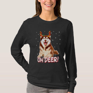 Sibirischer Husky Oh Hirsch Hund Weihnachten 1 T-Shirt