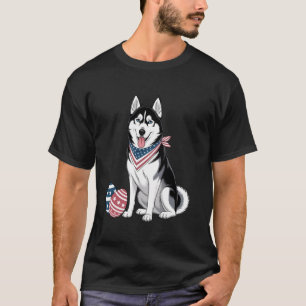 Sibirischer Husky Osterhase Eier Jagd Lustiger Hun T-Shirt