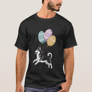 Sibirischer Husky Osterhase Eier Jagd Lustiger Hun T-Shirt
