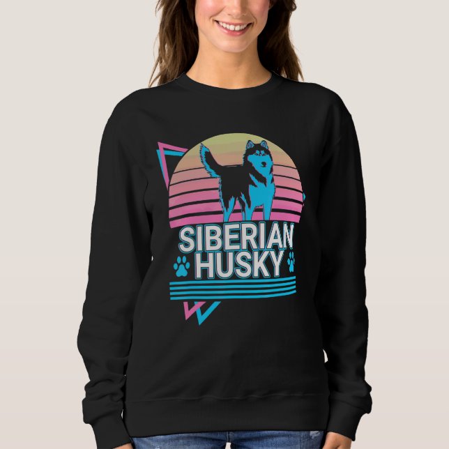 Sibirischer Husky Retro Sweatshirt (Vorderseite)