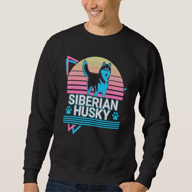 Sibirischer Husky Retro Sweatshirt (Vorderseite)
