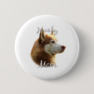 Sibirischer Husky (rot) Mama 2 Button