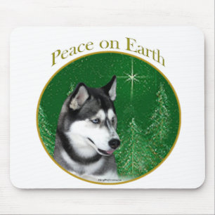 Sibirischer Husky (schwarz) Friede Mousepad
