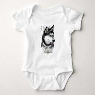 Sibirischer Husky (schwarz) Vater 2 Baby Strampler