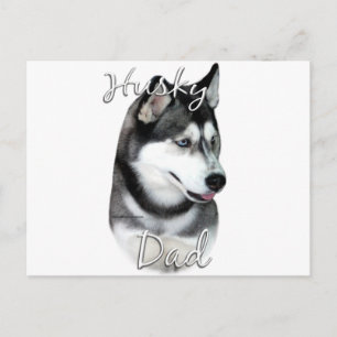Sibirischer Husky (schwarz) Vater 2 Postkarte