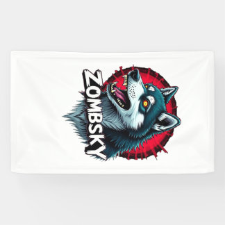 Sibirischer Husky Sibe Zombie Hund Halloween Essen Banner