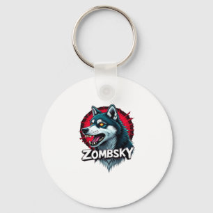 Sibirischer Husky Sibe Zombie-Hund Halloween Essen Schlüsselanhänger