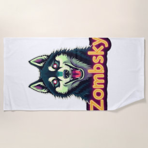Sibirischer Husky Sibe Zombie-Hund Halloween Essen Strandtuch