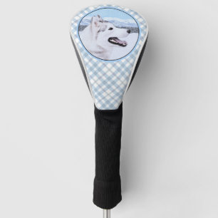Sibirischer Husky (Silber und Weiß) Malerei Hunde Golf Headcover