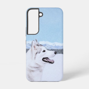 Sibirischer Husky (Silber und Weiß) Malerei Hundek Samsung Galaxy Hülle