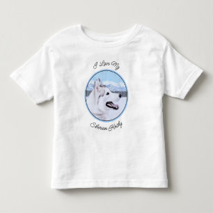 Sibirischer Husky (Silber und Weiß) Malerei Kleinkind T-shirt