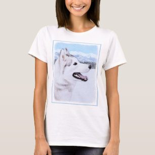 Sibirischer Husky (Silber und Weiß) Malerei T-Shirt
