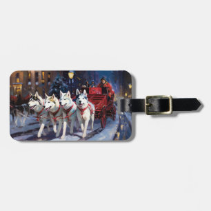 Sibirischer Husky Weihnachtsfestzeit Gepäckanhänger