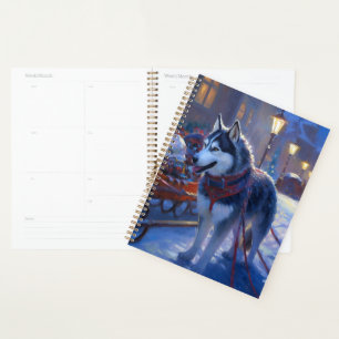 Sibirischer Husky Weihnachtsfestzeit Planer