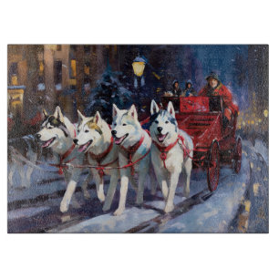 Sibirischer Husky Weihnachtsfestzeit Schneidebrett