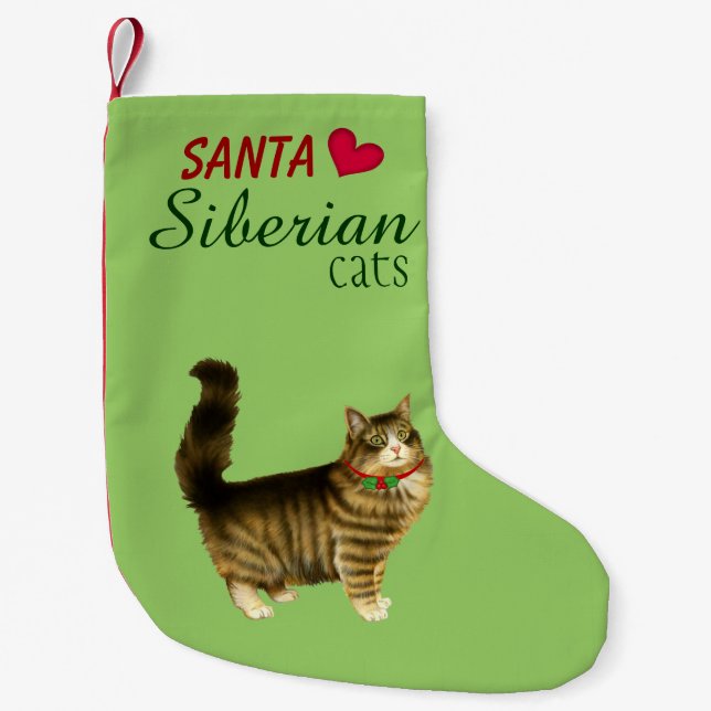 Sibirischer Katzen-WeihnachtsStrumpf Kleiner Weihnachtsstrumpf (Vorderseite)