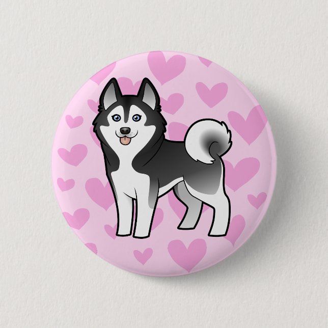 Sibirischer Schlittenhund-/alaskischer Button (Vorderseite)