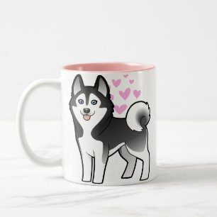 Sibirischer Schlittenhund-/alaskischer Zweifarbige Tasse