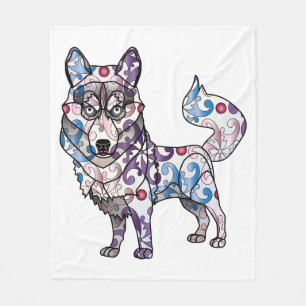 Sibirischer Schlittenhund-Fleece-Decke Fleecedecke