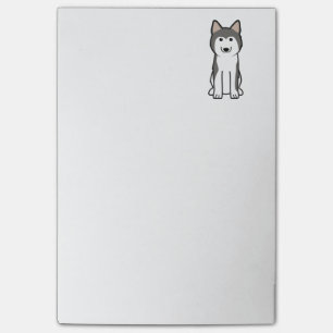 Sibirischer Schlittenhund-HundeCartoon Post-it Klebezettel