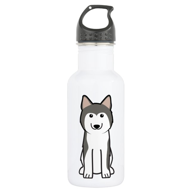 Sibirischer Schlittenhund-HundeCartoon Trinkflasche (Vorderseite)