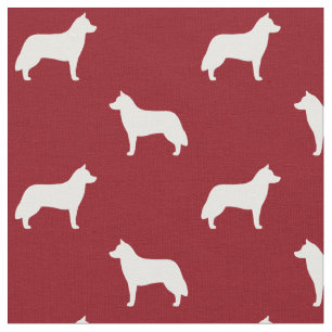 Sibirischer Schlittenhund-Silhouette-Muster-Rot Stoff