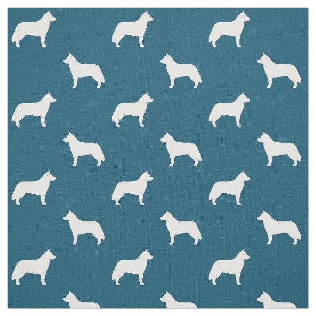 Sibirischer Schlittenhund-Silhouette-Muster Stoff (Muster)