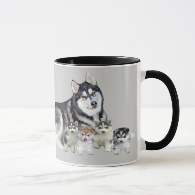Sibirischer Schlittenhund u. Welpen-Tasse Tasse (Rechts)